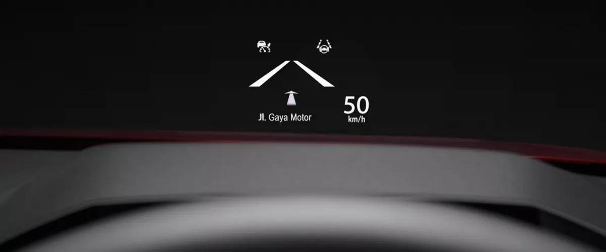 11.5" Interactive Head-Up Display
Fitur canggih berupa tampilan transparan pada kaca mobil untuk memudahkan Anda dalam melihat beragam informasi saat berkendara.
