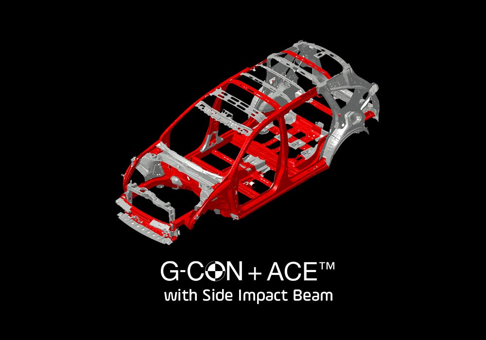 G-CON + ACE™ with Side Impact BeamStruktur rangka bodi G-Force Control dengan teknologi Advanced Compatibility Engineering (ACE™) berfungsi menjaga keutuhan rangka bodi saat terjadi benturan, dengan cara menyerap dan menyalurkan energi benturan secara merata.