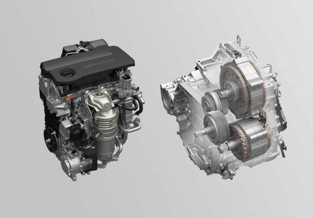 2.0L DOHC i-VTEC Engine + Electrical Continuously Variable Transmission (RS e:HEV)
Untuk memberikan pengalaman berkendara yang lebih powerful, kombinasi kedua mesin ini hasilkan tenaga yang maksimal hingga 207 PS