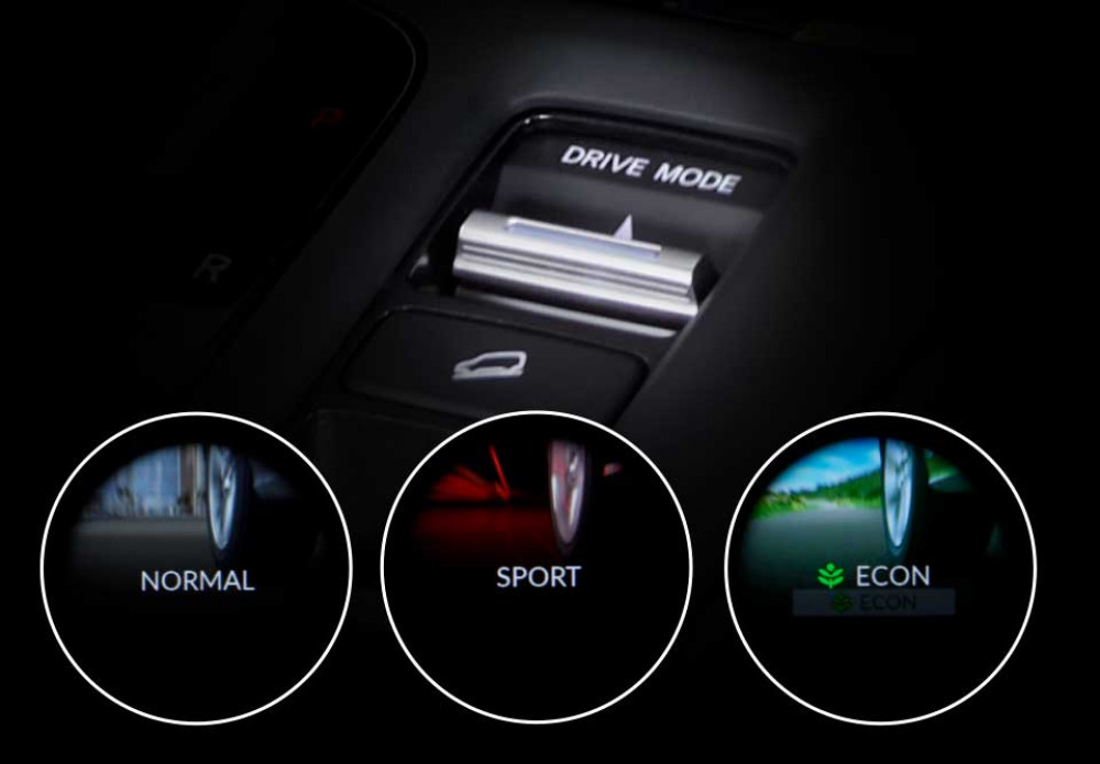 3-Mode Drive System (RS e:HEV)
Terdiri dari 3 mode yaitu mode Sport, Normal dan ECON yang dapat disesuaikan dengan kebutuhan Anda selama berkendara.