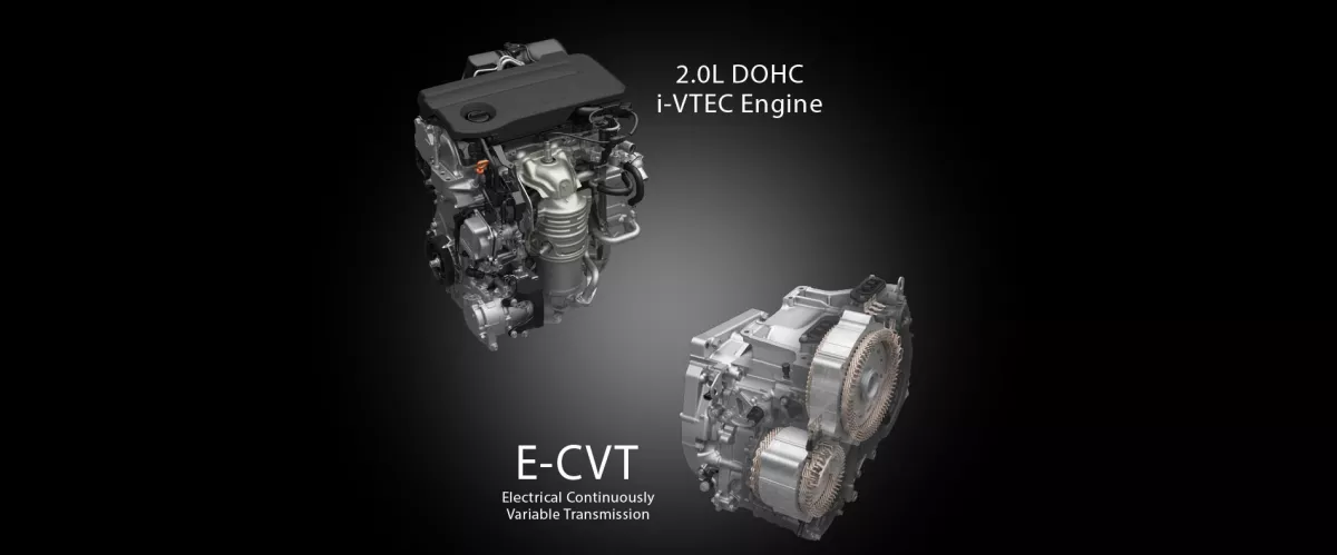 2.0L DOHC i-VTEC Engine + E-CVT
Perpaduan 2.0L DOHC i-VTEC Engine dengan Electrical Continuously Variable Transmission berikan pengalaman berkendara yang lebih powerful dan irit bahan bakar, dengan tenaga maksimal hingga 207 PS.