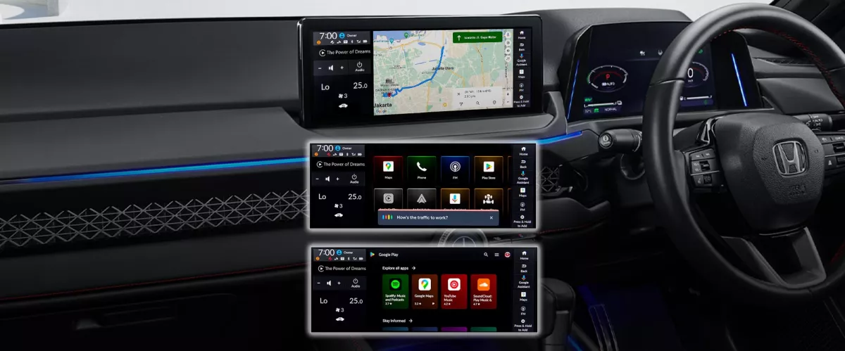 12.3” Display Audio with Google built-in
All New Honda Accord memiliki sistem audio video terkini yang kompatibel dengan berbagai format musik dan juga sudah terintegrasi dengan Google yang akan meningkatkan konektivitas Anda selama berkendara.