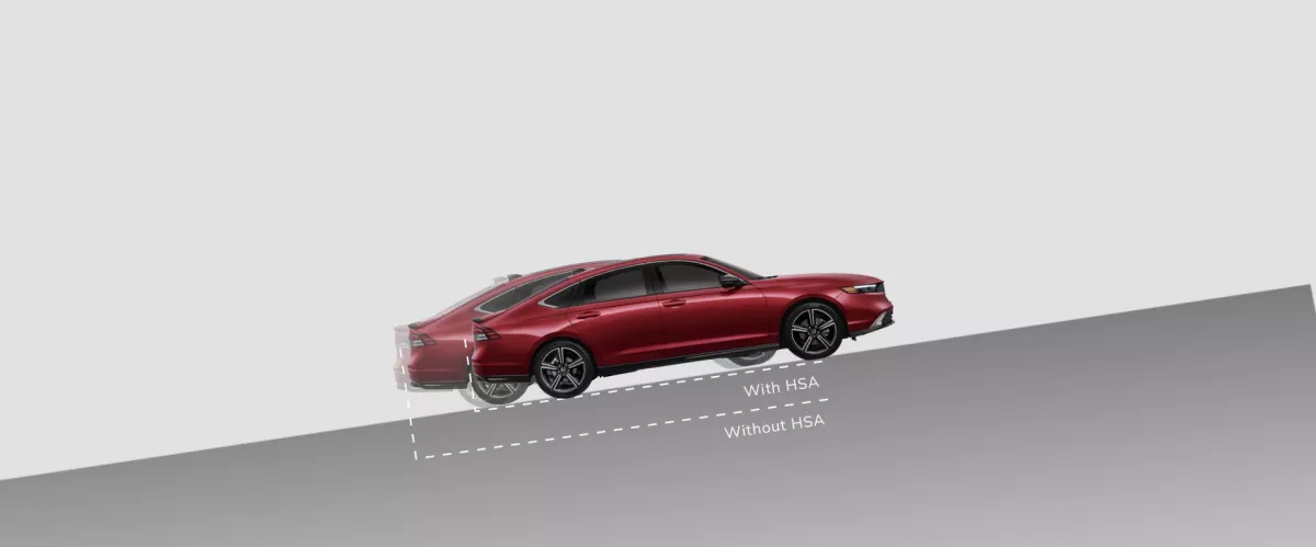 Hill Start Assist (HSA)
Fitur yang akan memudahkan Anda saat kondisi stop and go di tanjakan, sehingga mencegah mobil mundur saat mulai melaju dari posisi berhenti.