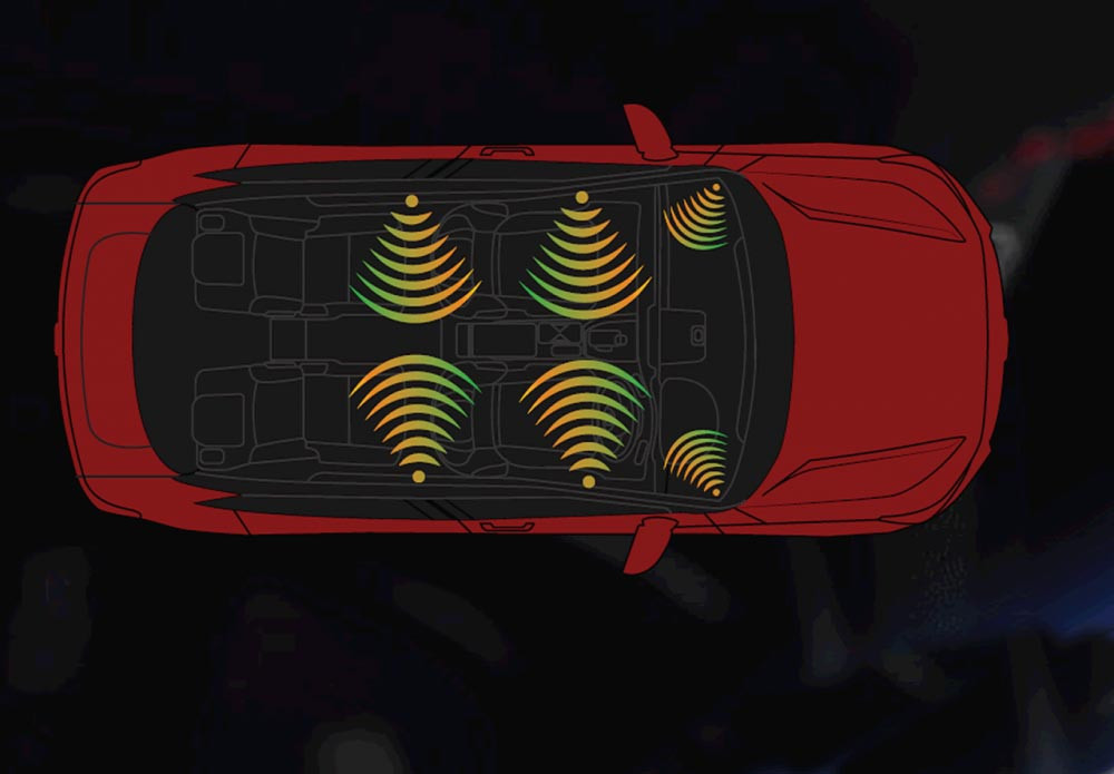 4 Speakers + 2 Speakers
Nikmati kualitas suara yang jernih dari 4 Speakers & 2 Tweeters di 6 titik kabin