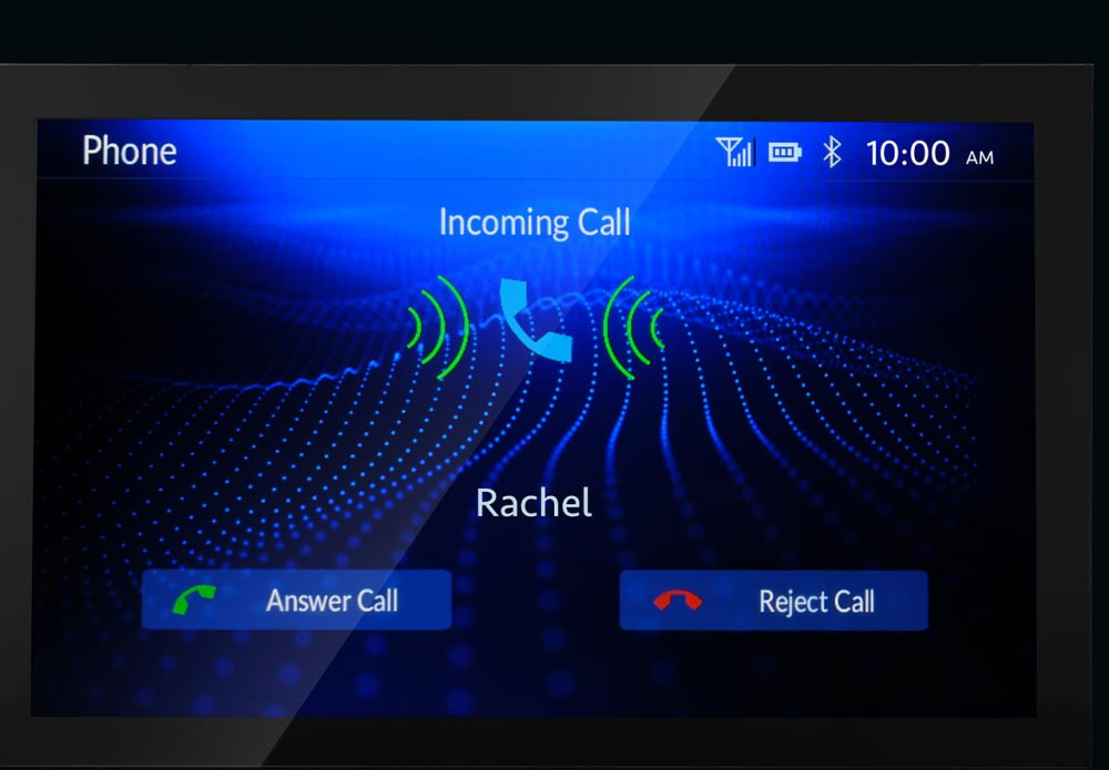 Hands-Free Telephone
Dengan fitur Hands-Free Telephone, Anda dapat menghubungkan perangkat dan menerima panggilan telepon melalui layar sentuh di headunit